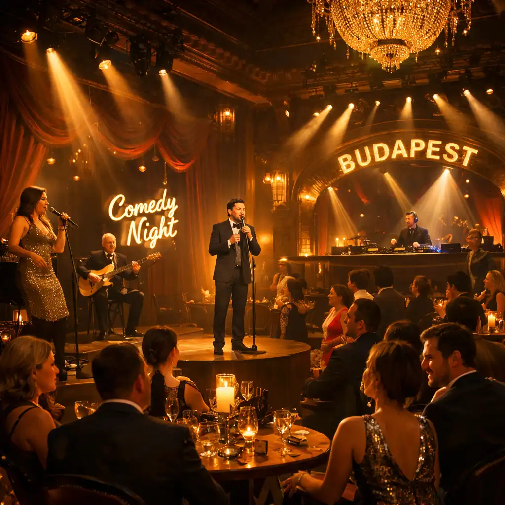 Montázs koncertekből, stand-up estekből, DJ nightokból és tematikus bulikból Budapest éjszakai fényei alatt