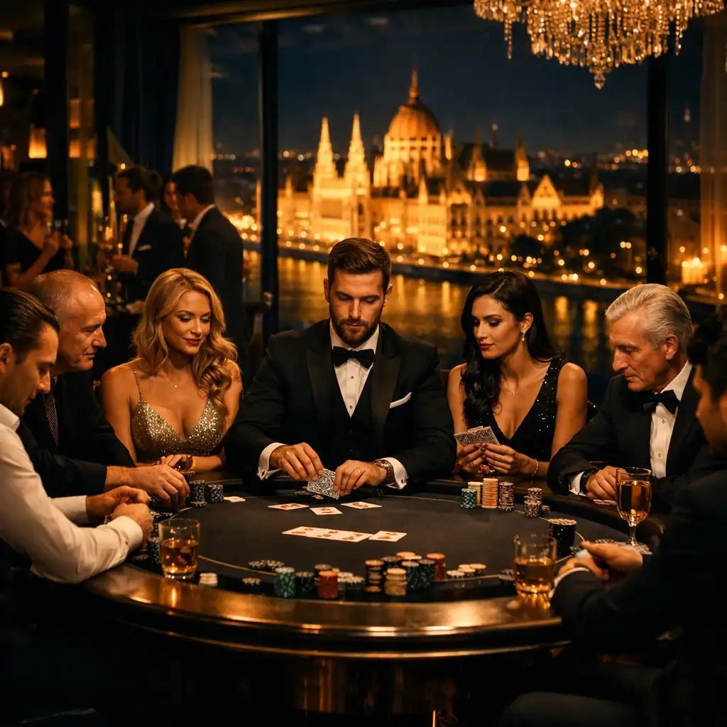 Luxus hangulatú offline póker este Budapesten, elegáns vendégekkel a BUDAPEST EVENINGS szervezésében